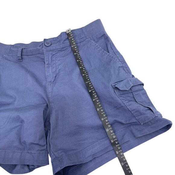 Lee Women SZ 4M Cargo Mid Rise Short -Dusty Blue Comfy Waistband - Picture 8 of 12